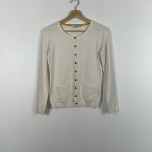 Boden long sleeve button down 2 pocket stretch knit cardigan sweater Size 4
